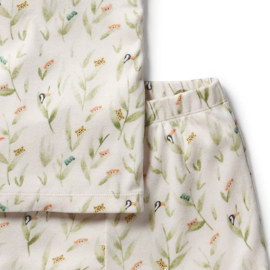 Organic Rib Short Sleeve Pyjamas - Peek-a-Boo - Image 3