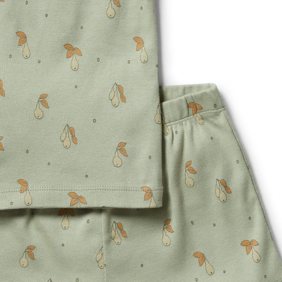 Organic Rib Short Sleeve Pyjamas - Perfect Pears - Image 4
