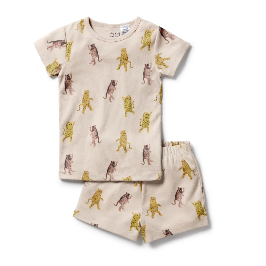 Organic Rib Short Sleeve Pyjamas - Roar
