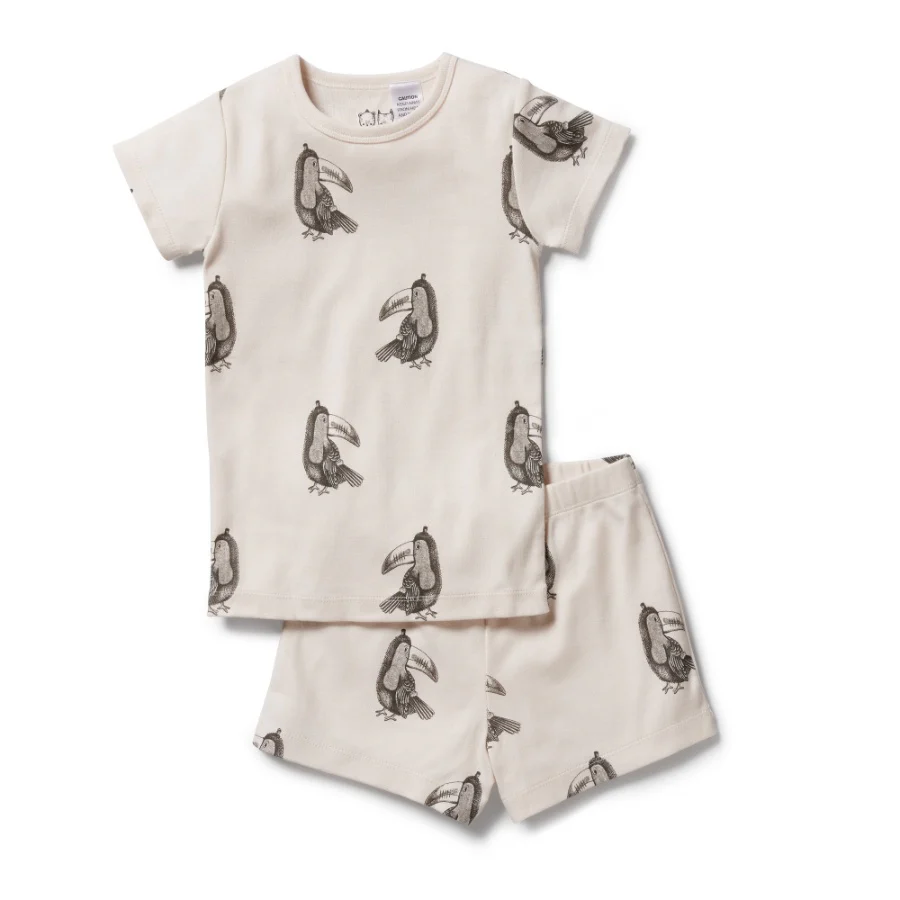 Organic Rib Short Sleeve Pyjamas - Tommy Toucan