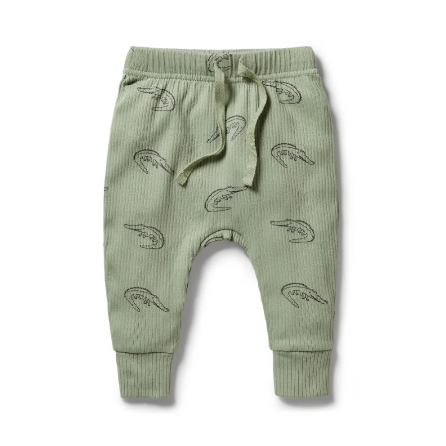 Organic Rib Slouch Pant - Little Croc