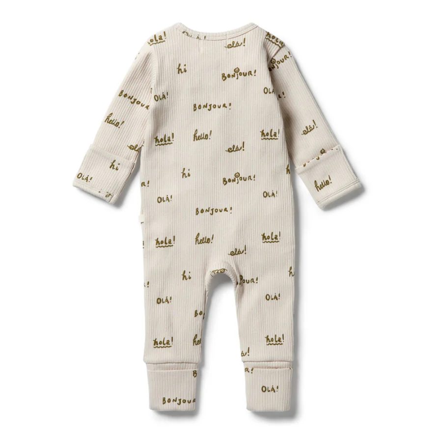 Organic Rib Zipsuit with Feet - Bonjour - Image 2