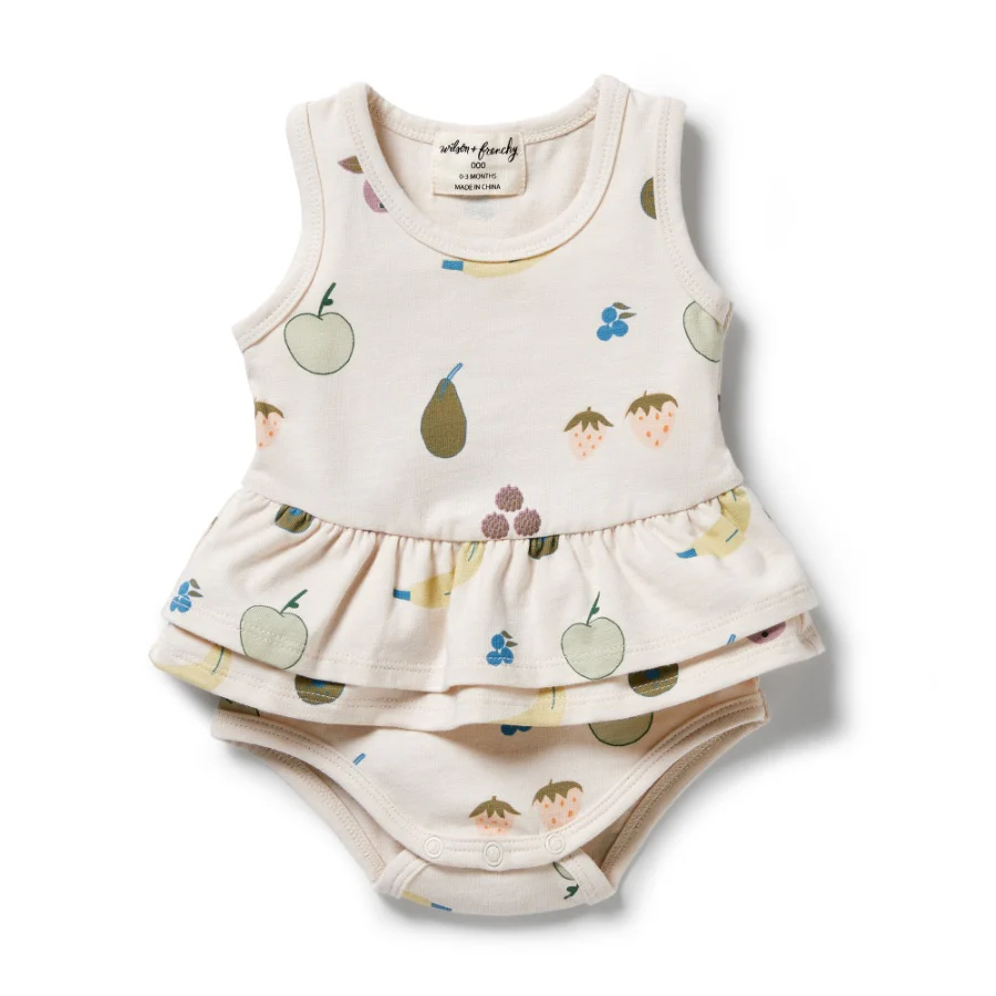Organic Ruffle Bodysuit - Fruity