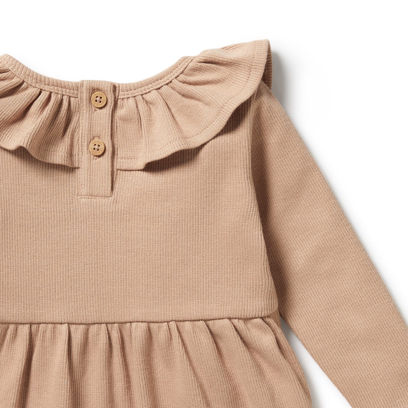 Organic Ruffle Dress - Fawn - Image 3