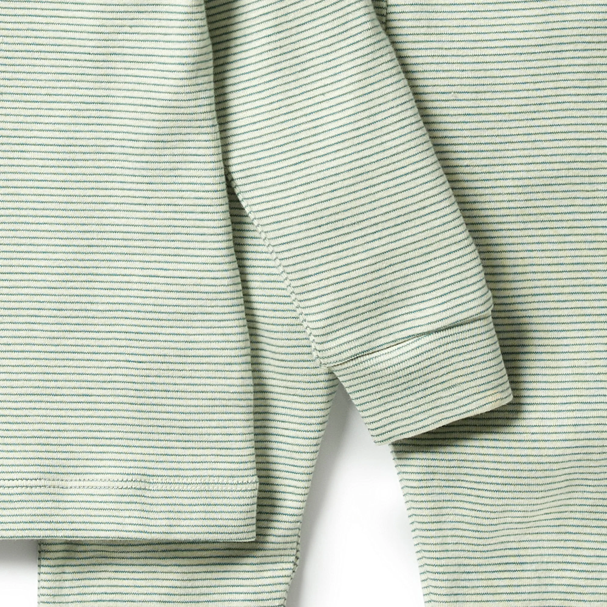 Organic Stripe Rib Henley Pyjamas - Deep Sea - Image 4
