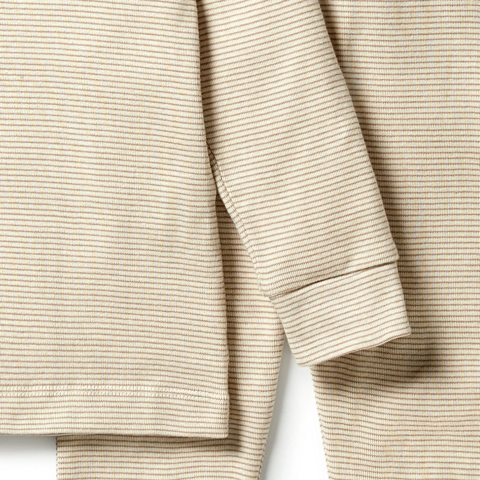 Organic Stripe Rib Henley Pyjamas - Nougat - Image 3