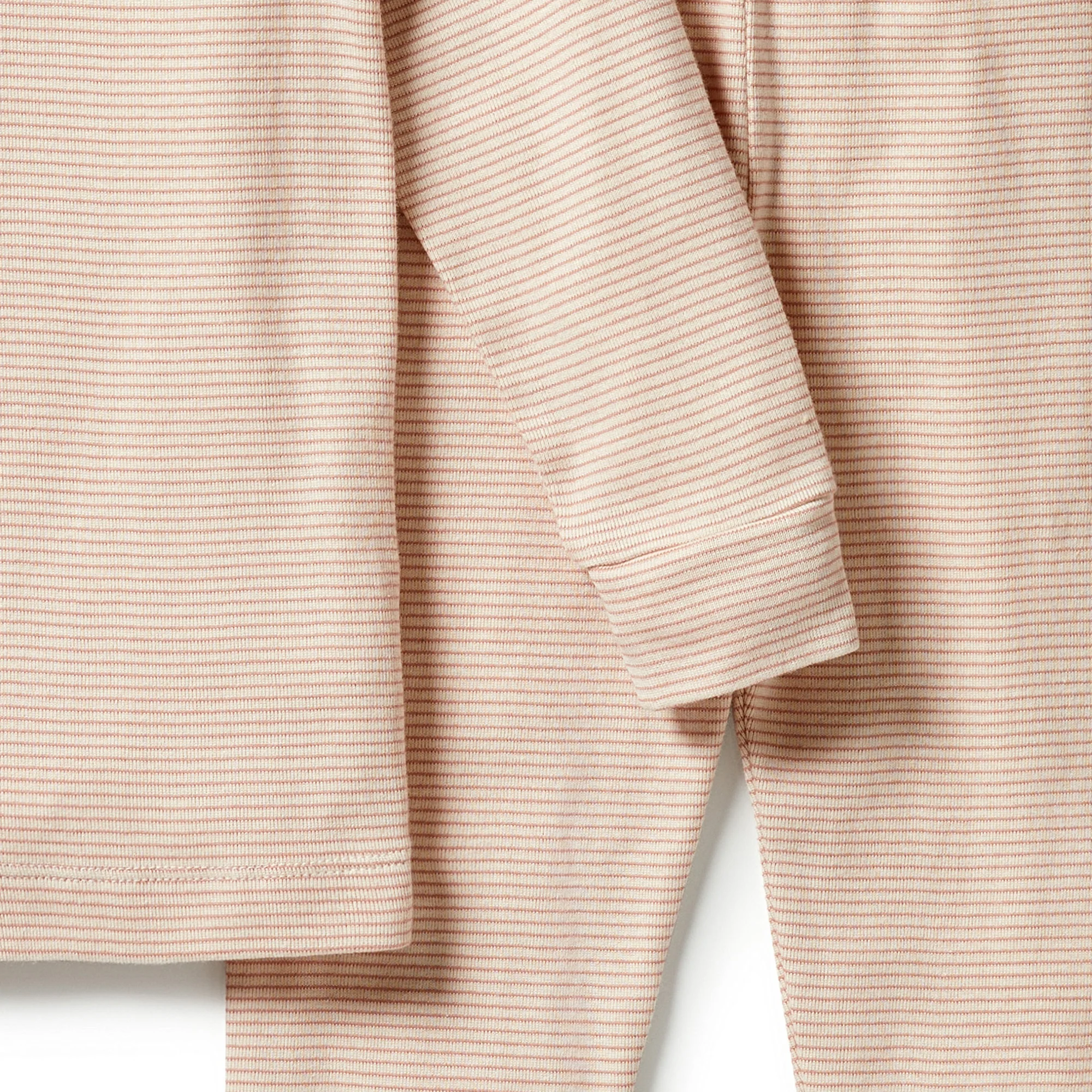 Organic Stripe Rib Henley Pyjamas - Rose - Image 2