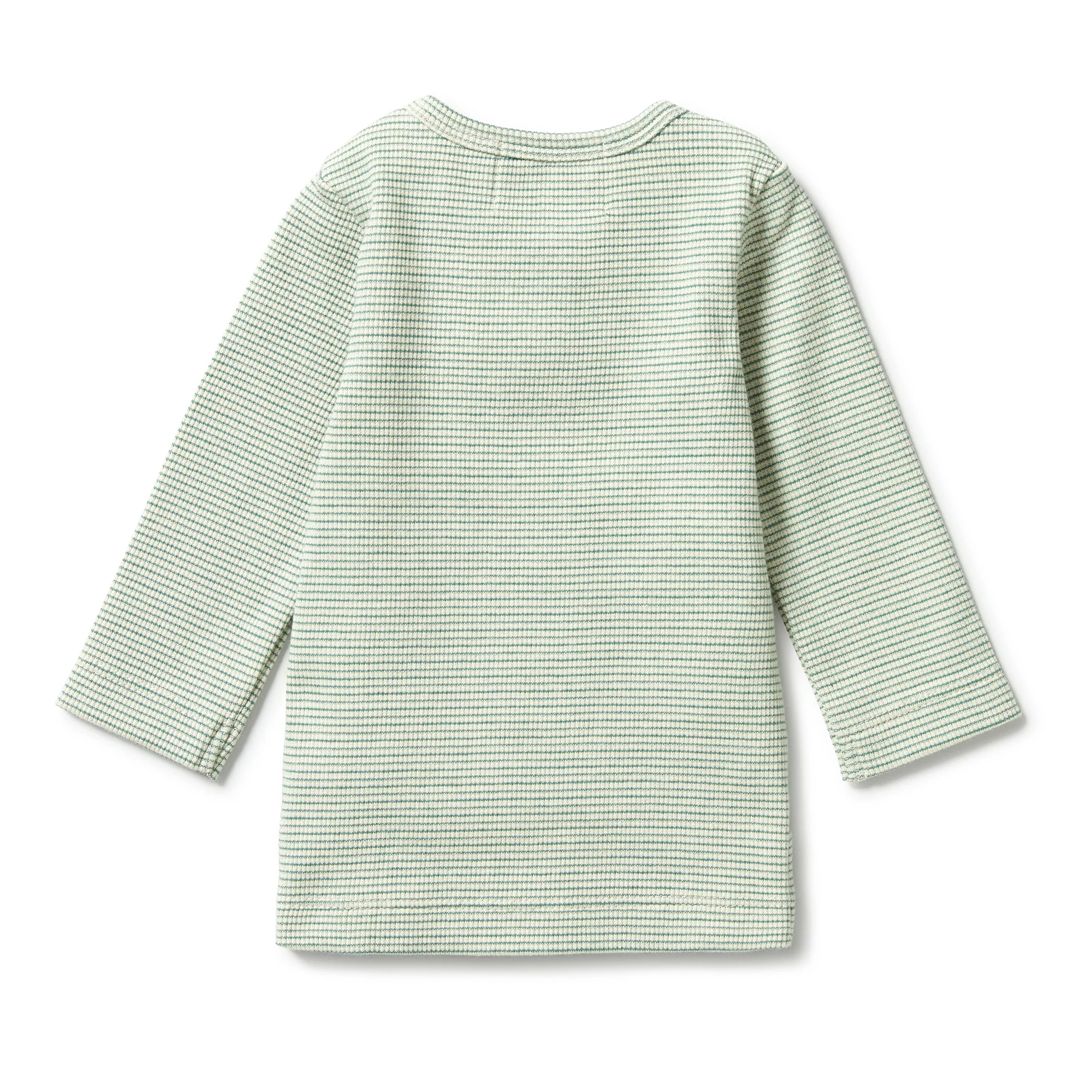 Organic Stripe Rib Henley Top - Deep Sea - Image 3