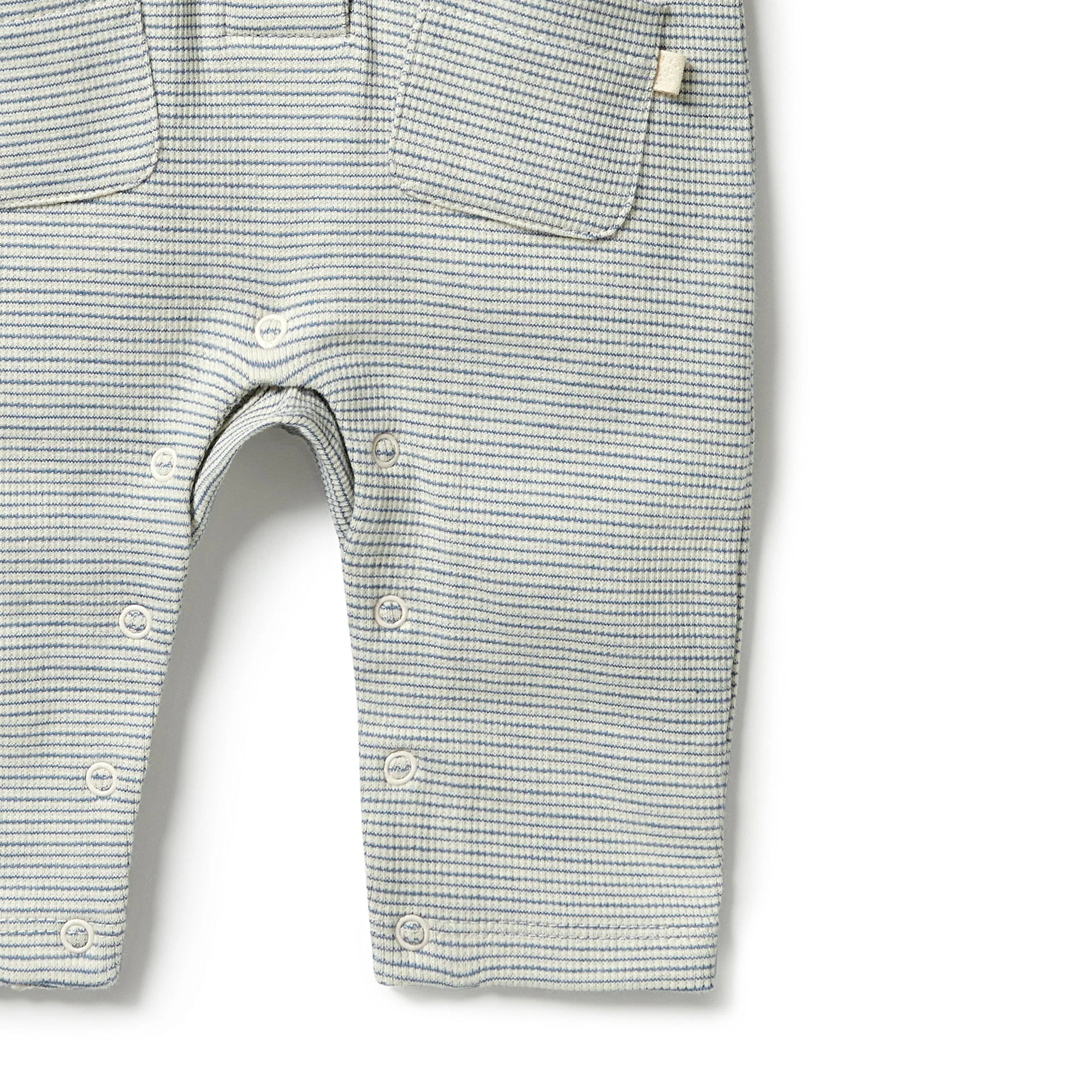 Organic Stripe Rib Slouch Growsuit - Bluestone - Image 4
