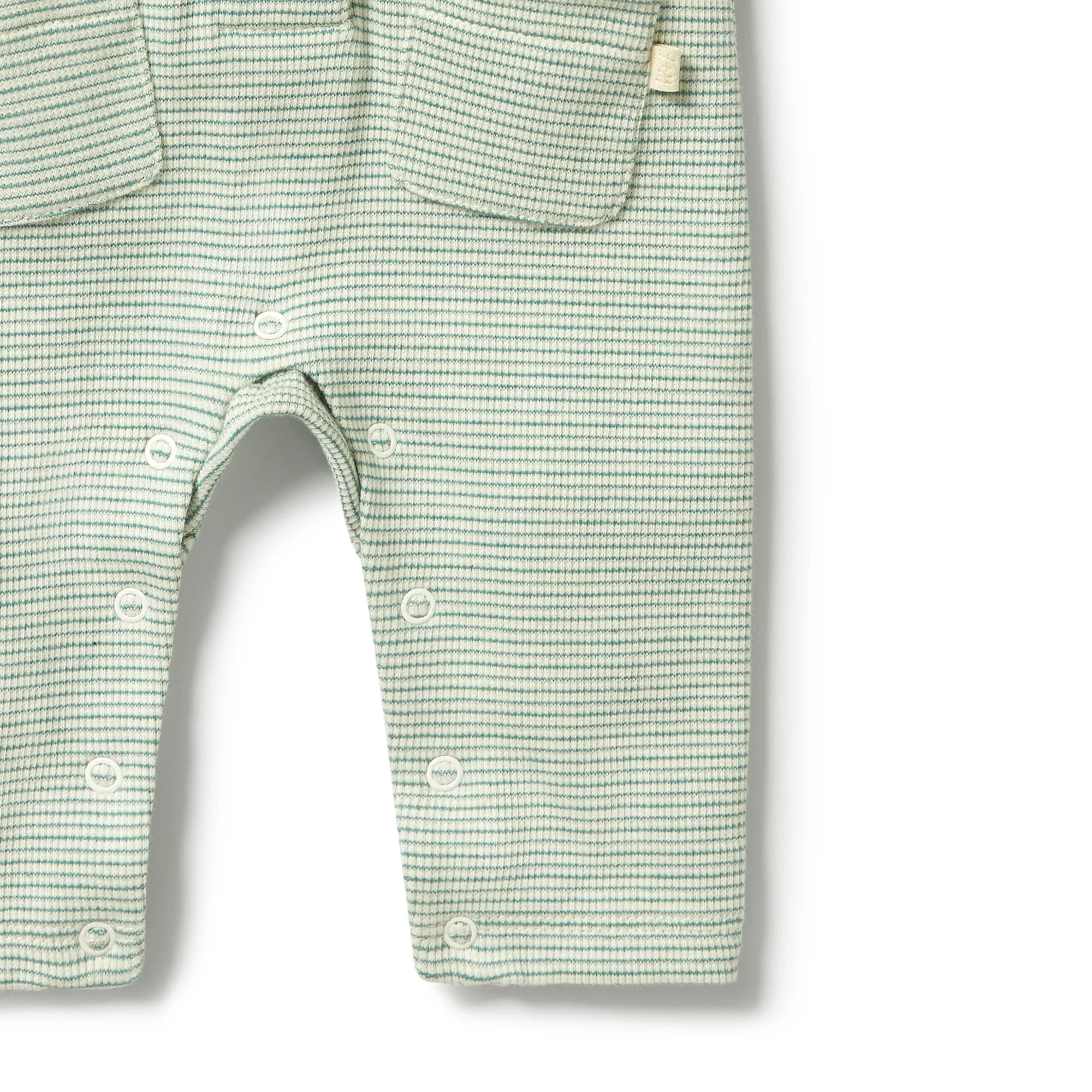 Organic Stripe Rib Slouch Growsuit - Deep Sea - Image 5