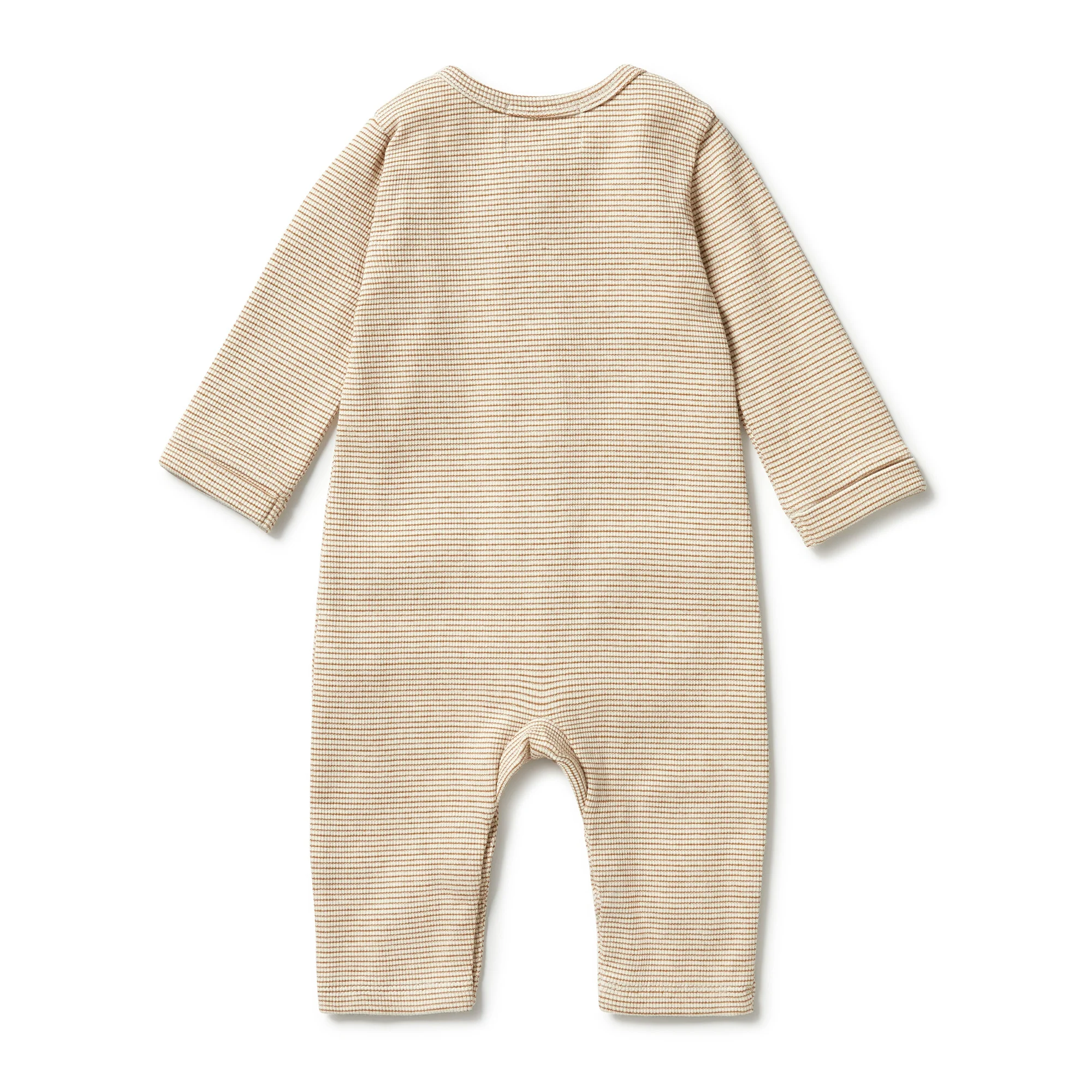 Organic Stripe Rib Slouch Growsuit - Spice - Image 3