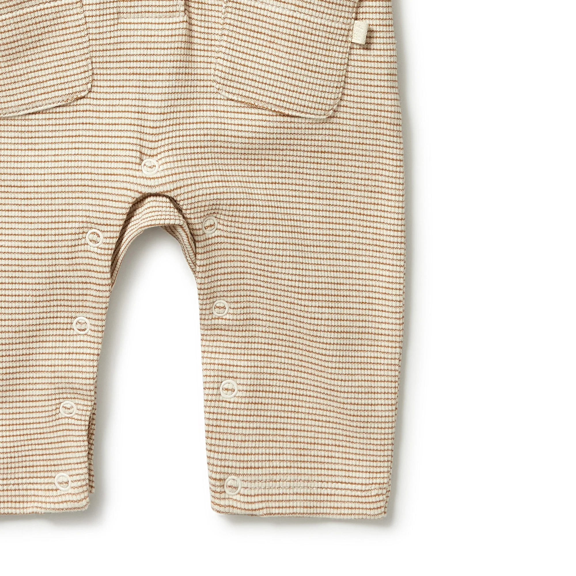 Organic Stripe Rib Slouch Growsuit - Spice - Image 4