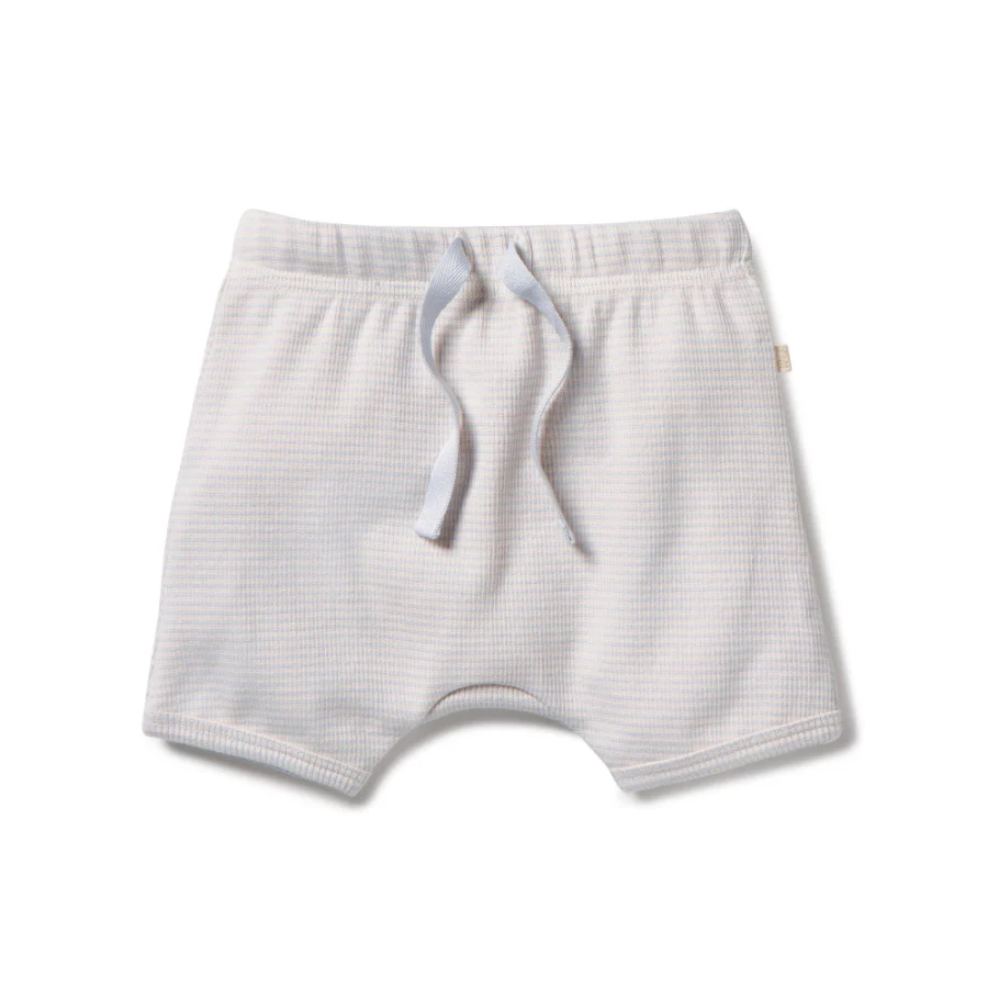 Organic Stripe Rib Tie Front Short - Dawn
