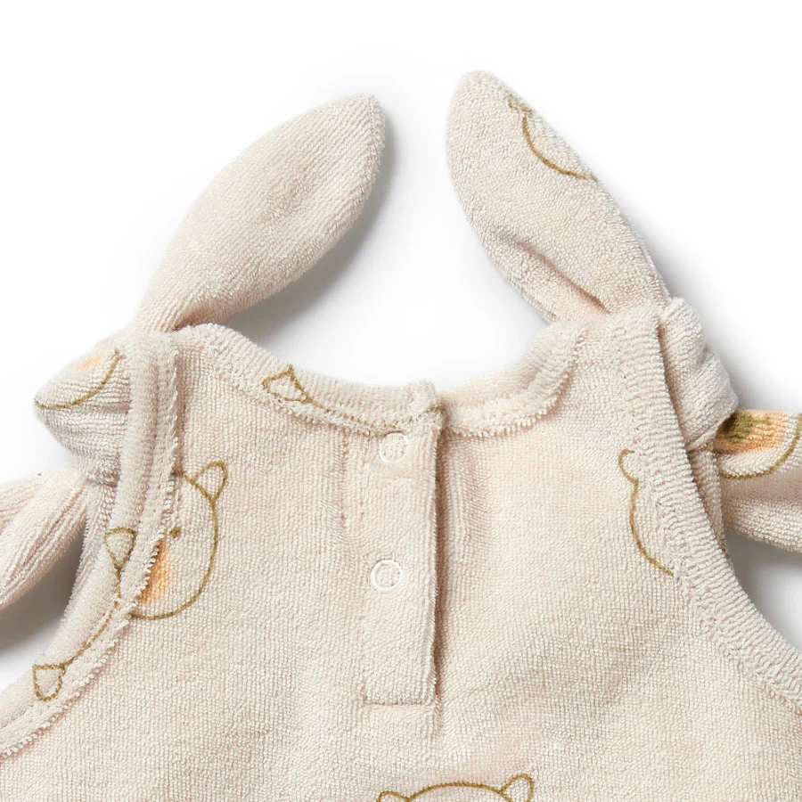Organic Terry Tie Playsuit - Beary Cute - Image 5