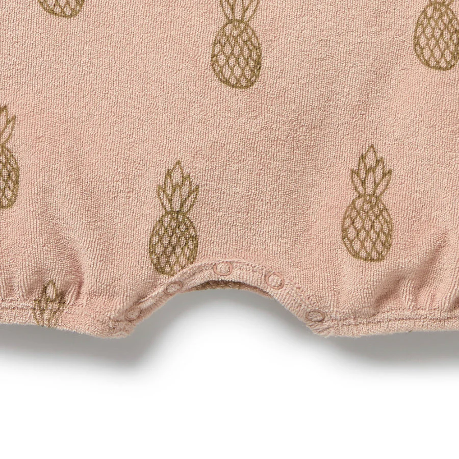 Organic Terry Tie Playsuit - Pineapple - Image 5
