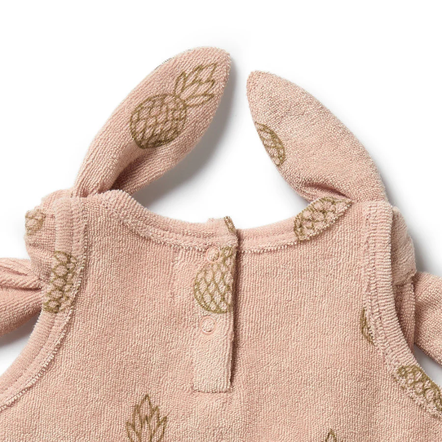 Organic Terry Tie Playsuit - Pineapple - Image 6
