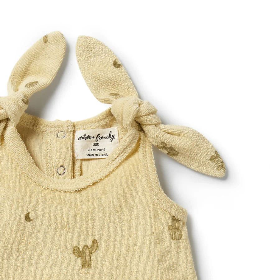 Organic Terry Tie Playsuit - Prickle - Image 4