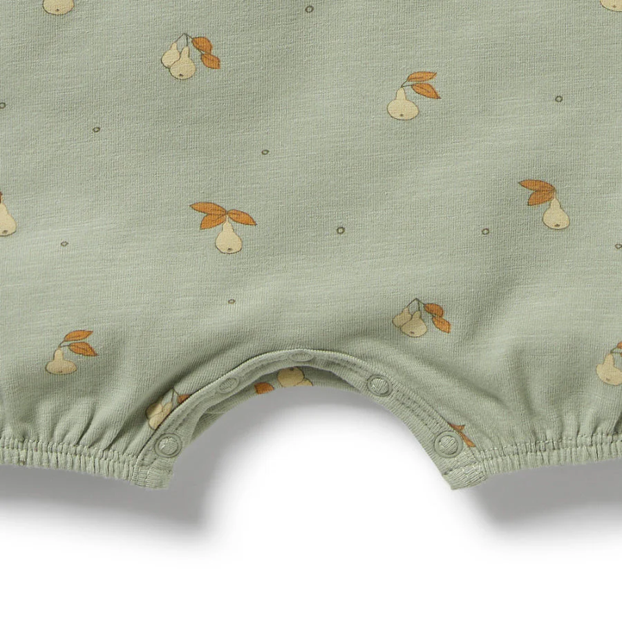 Organic Tie Playsuit - Perfect Pears - Image 4
