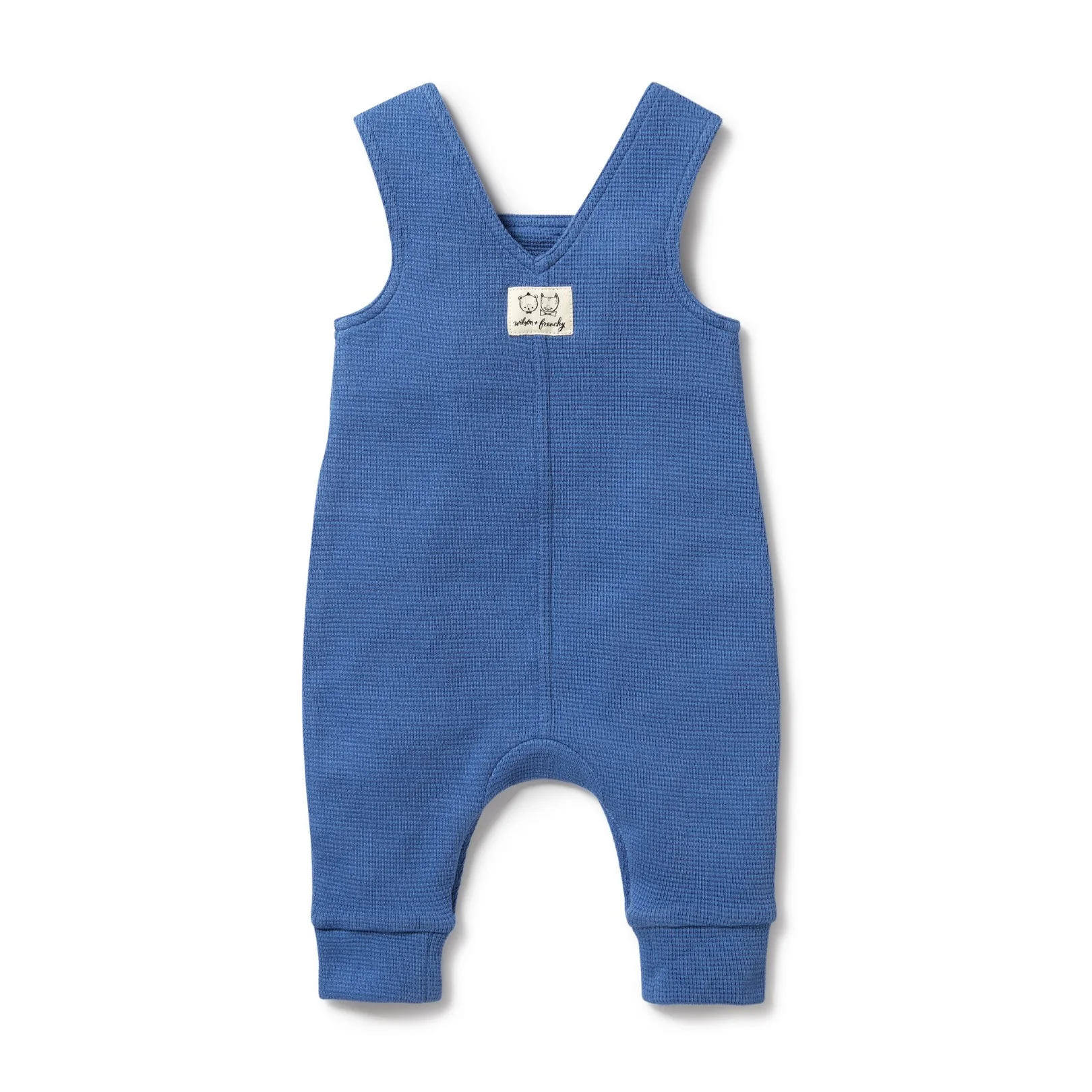 Organic Waffle Overall - Brilliant Blue - Image 2