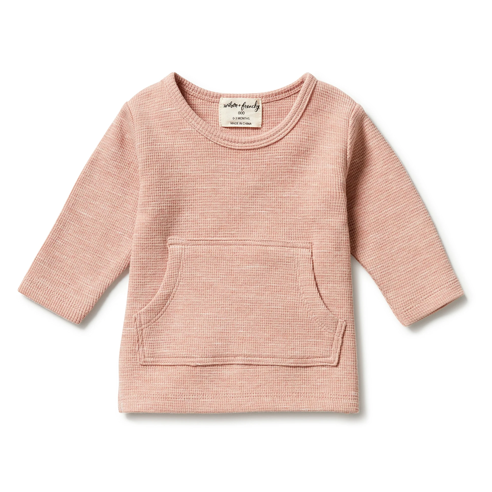 Organic Waffle Pocket Top - Peach