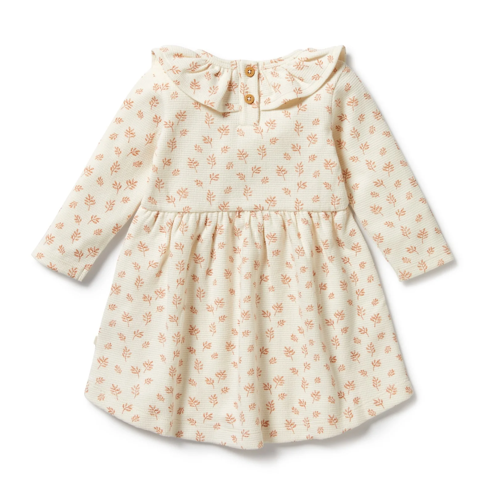 Organic Waffle Ruffle Dress - Winter Bloom - Image 4