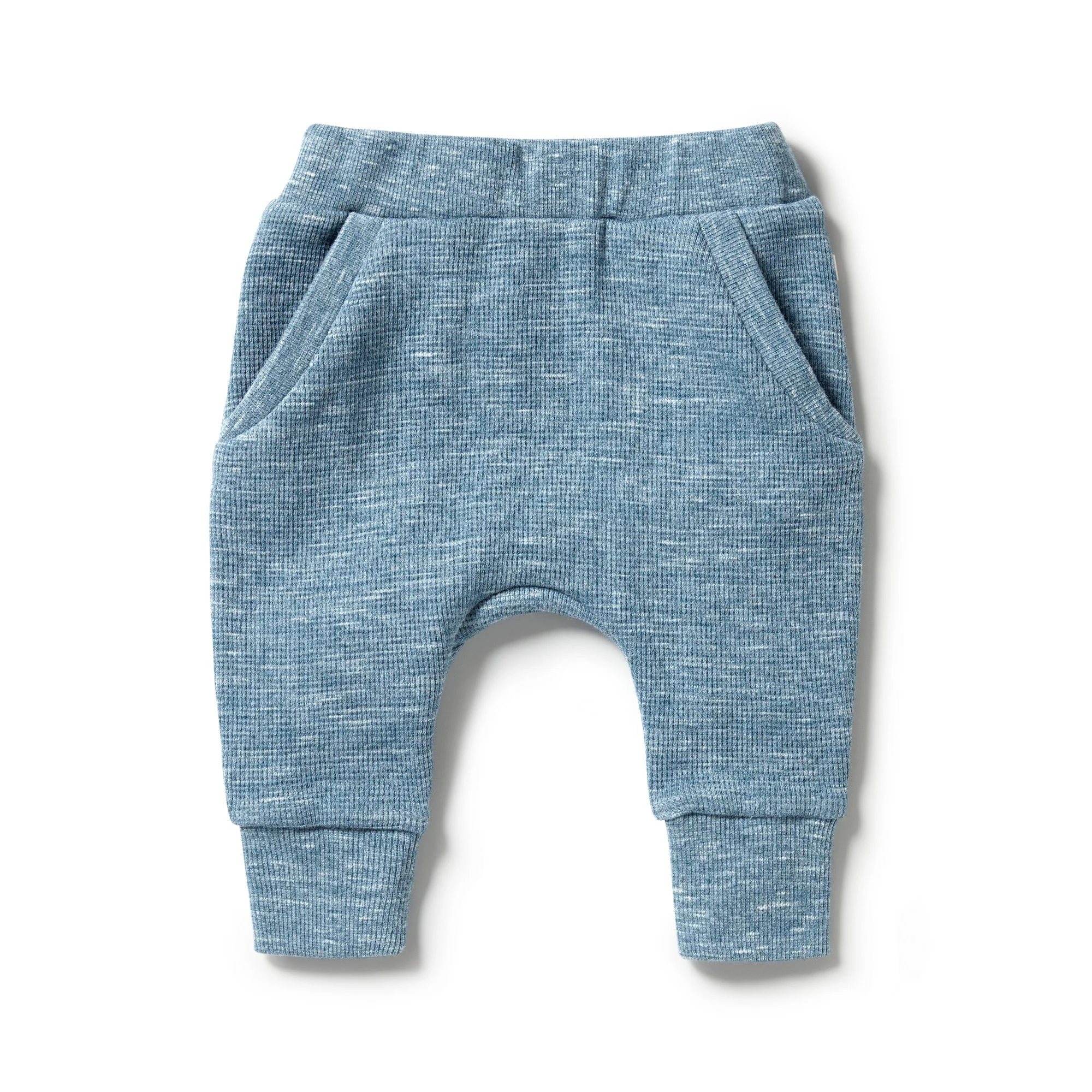 Organic Waffle Slouch Pant - Bluestone