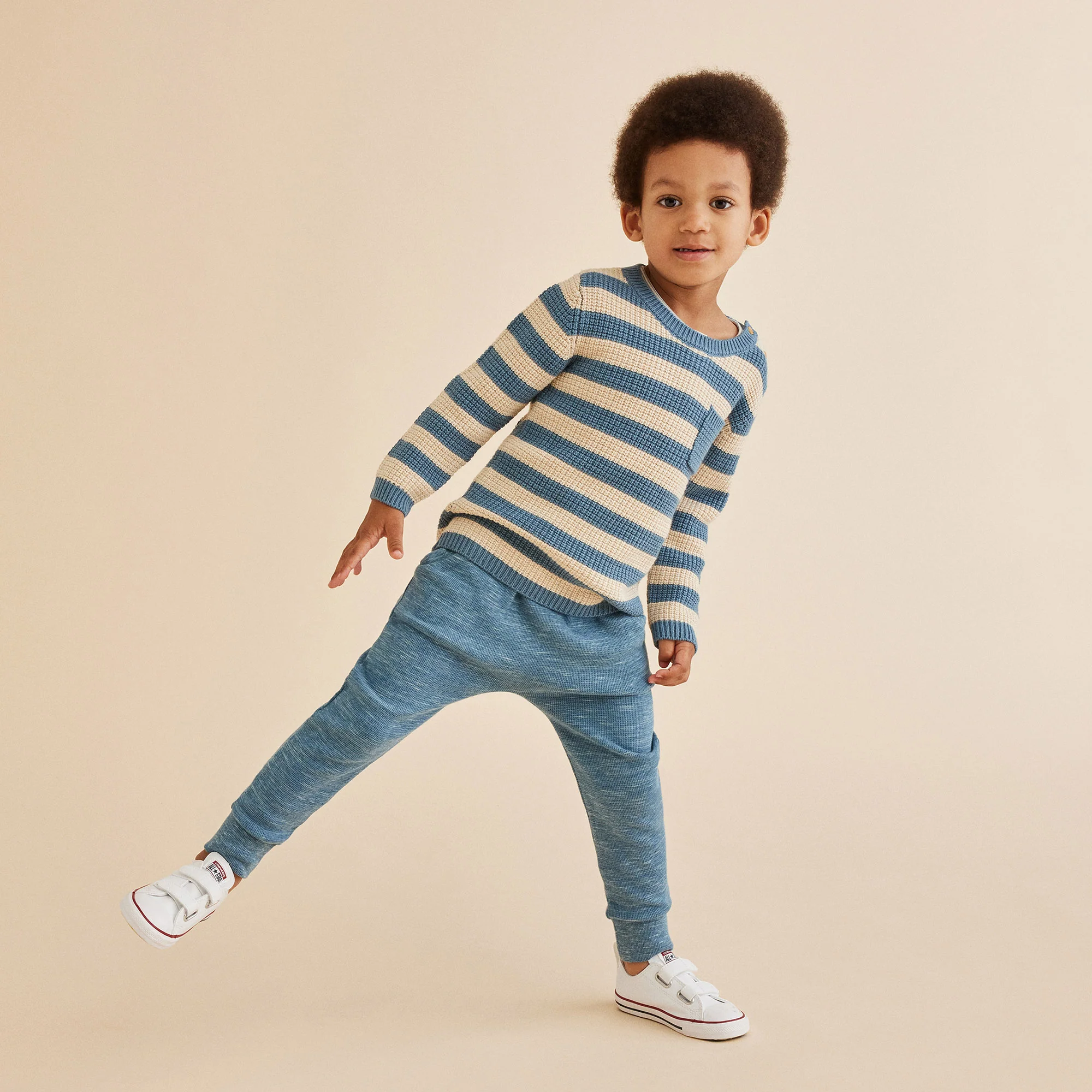 Organic Waffle Slouch Pant - Bluestone - Image 2