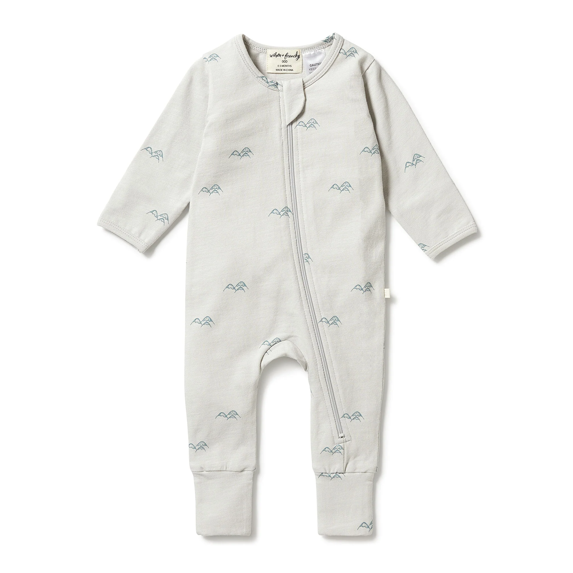 Organic Zipsuit with Feet - Mountain Top