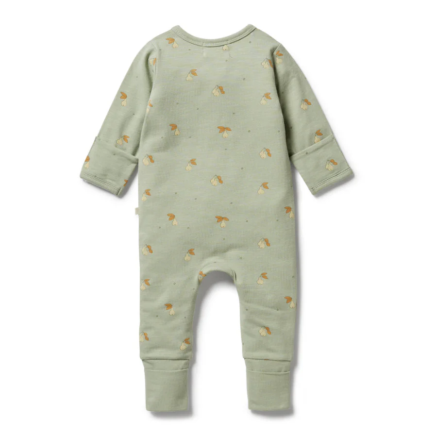 Organic Zipsuit with Feet - Perfect Pears - Image 2