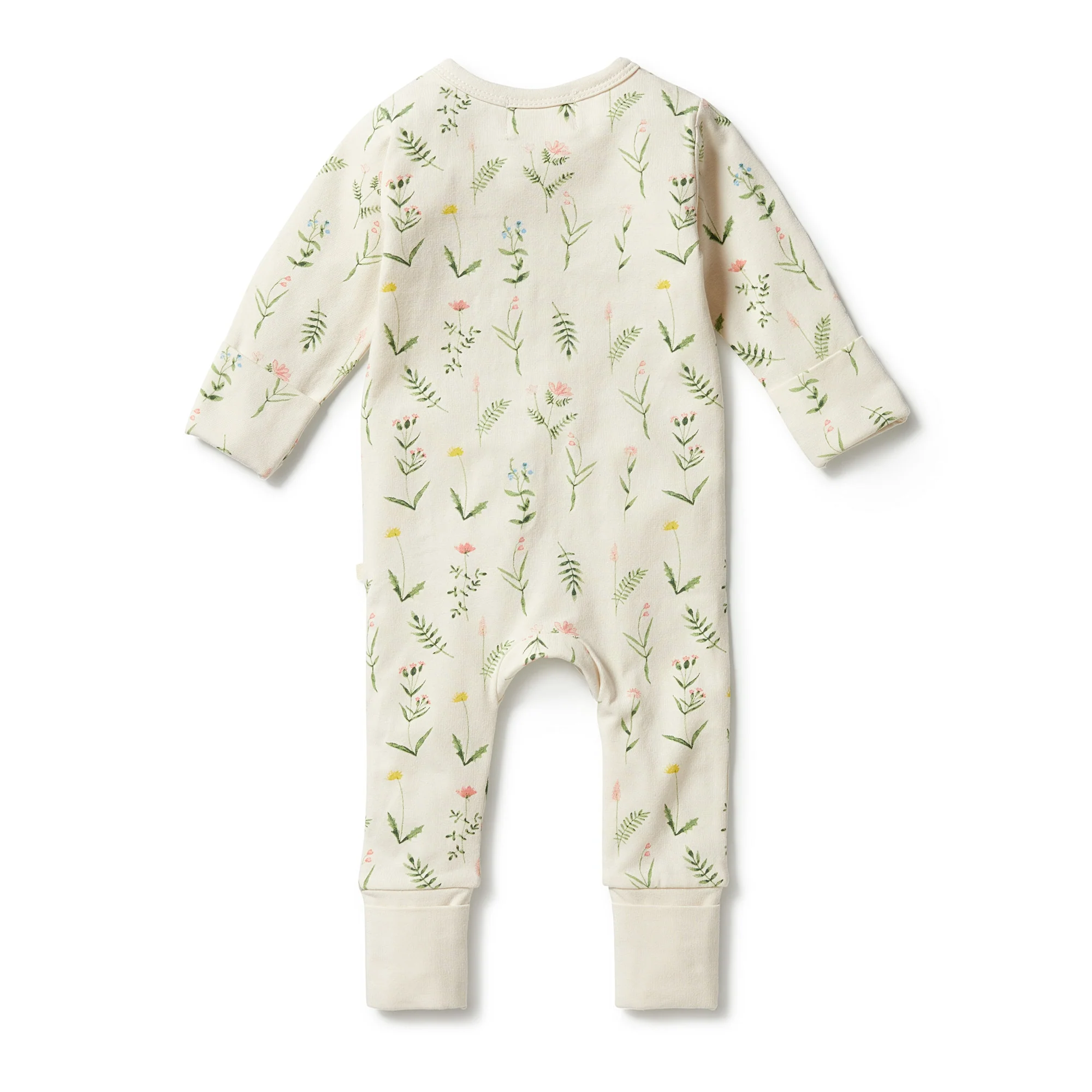Organic Zipsuit with Feet - Wild Flower - Image 3