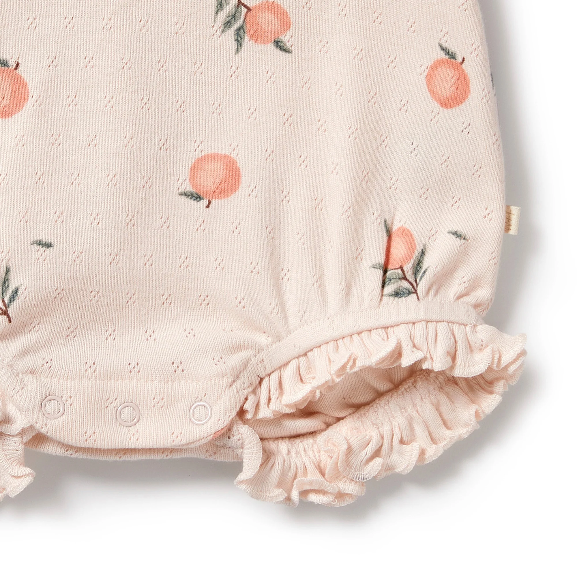 Peaches Organic Pointelle Ruffle Growsuit - Image 4