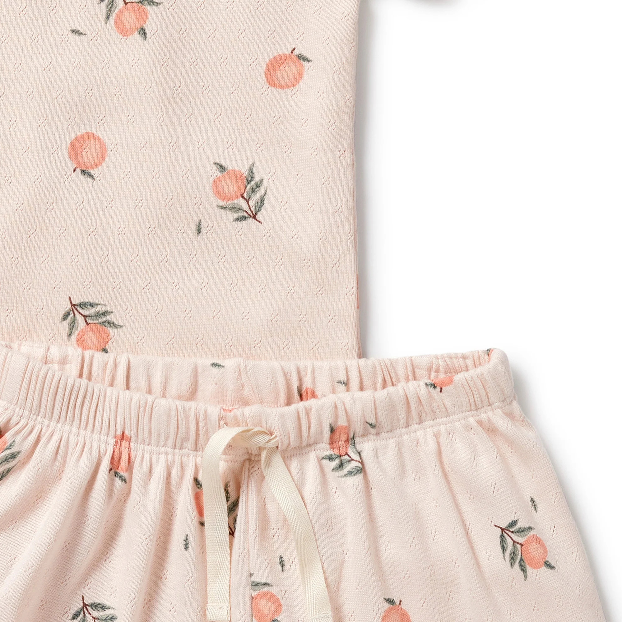 Peaches Organic Pointelle Short Sleeved Pyjamas - Image 3