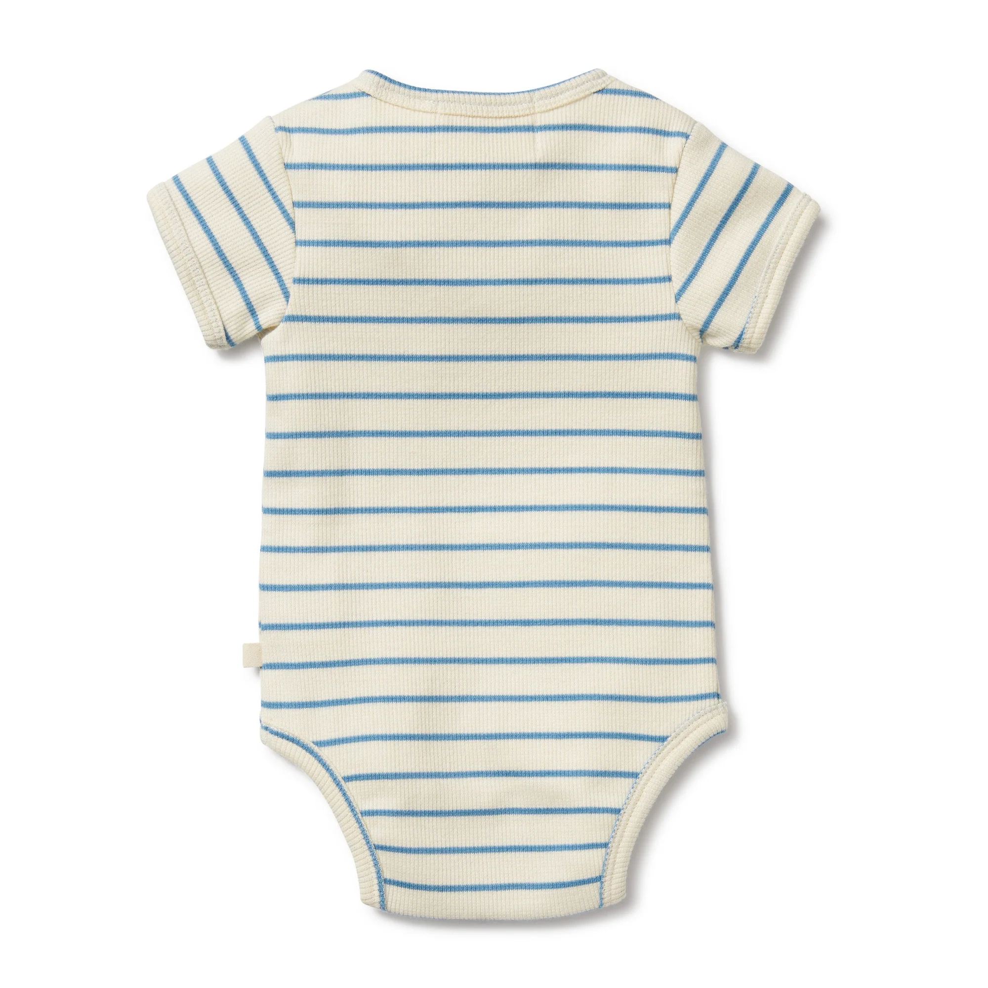 Petit Blue Organic Henley Bodysuit - Image 3