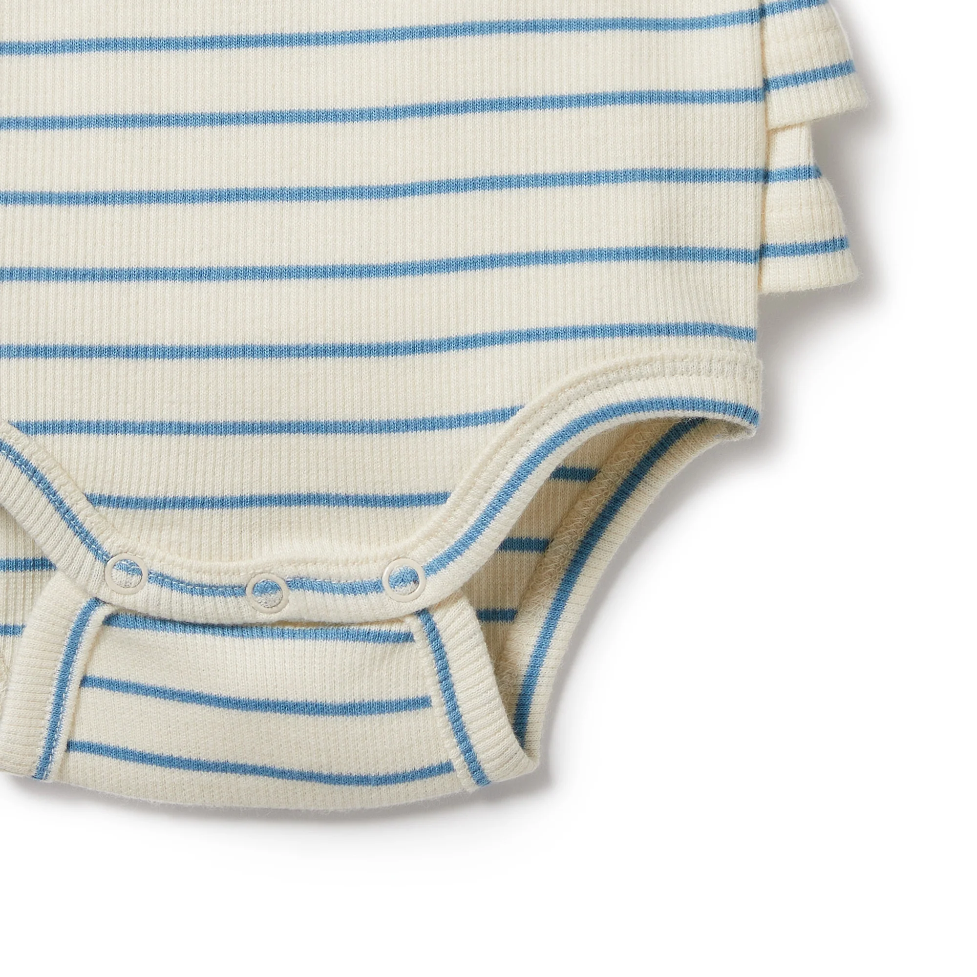 Petit Blue Organic Ruffle Bodysuit - Image 5