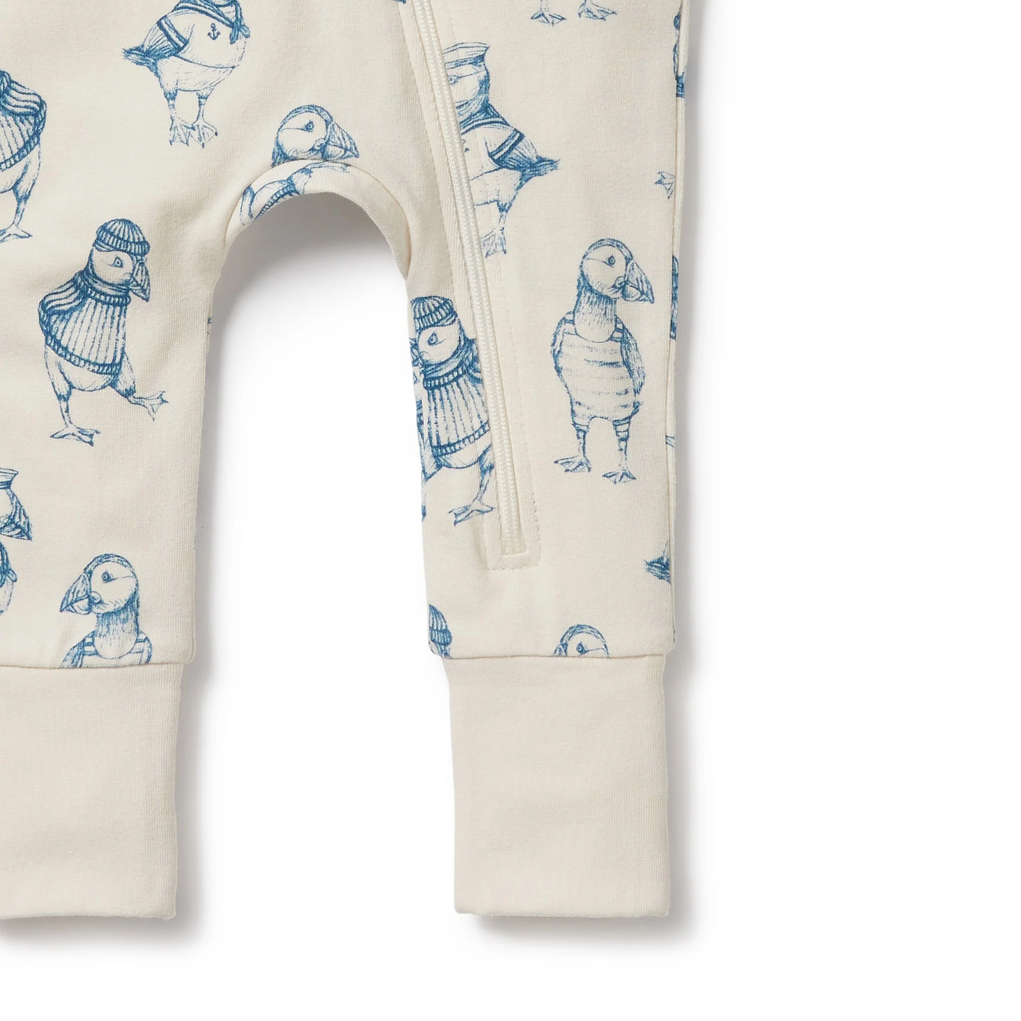 Petit Puffin Organic Zipsuit with Feet - Image 2
