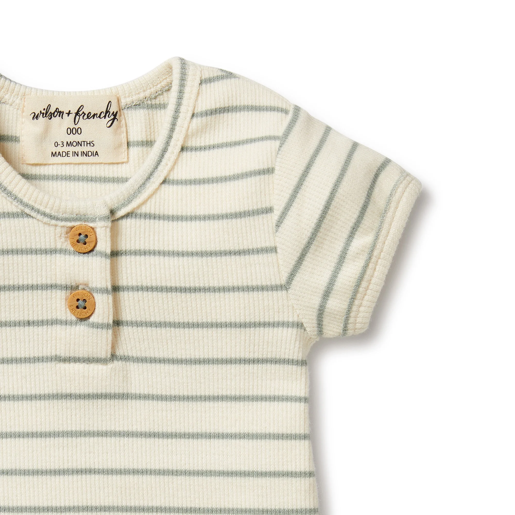 Petit Sage Organic Henley Tee - Image 3