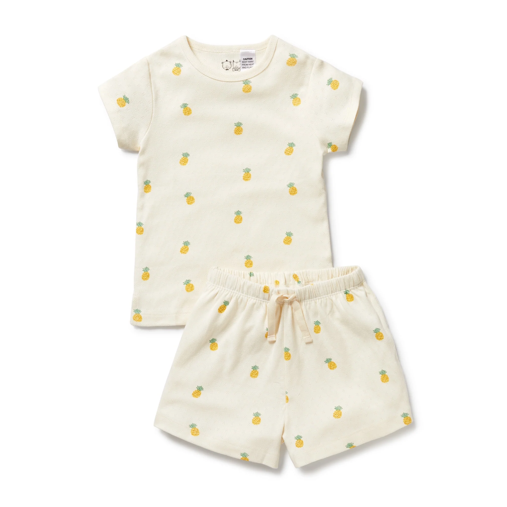 Organic Pointelle Short Sleeved Pyjamas - Piney Pals
