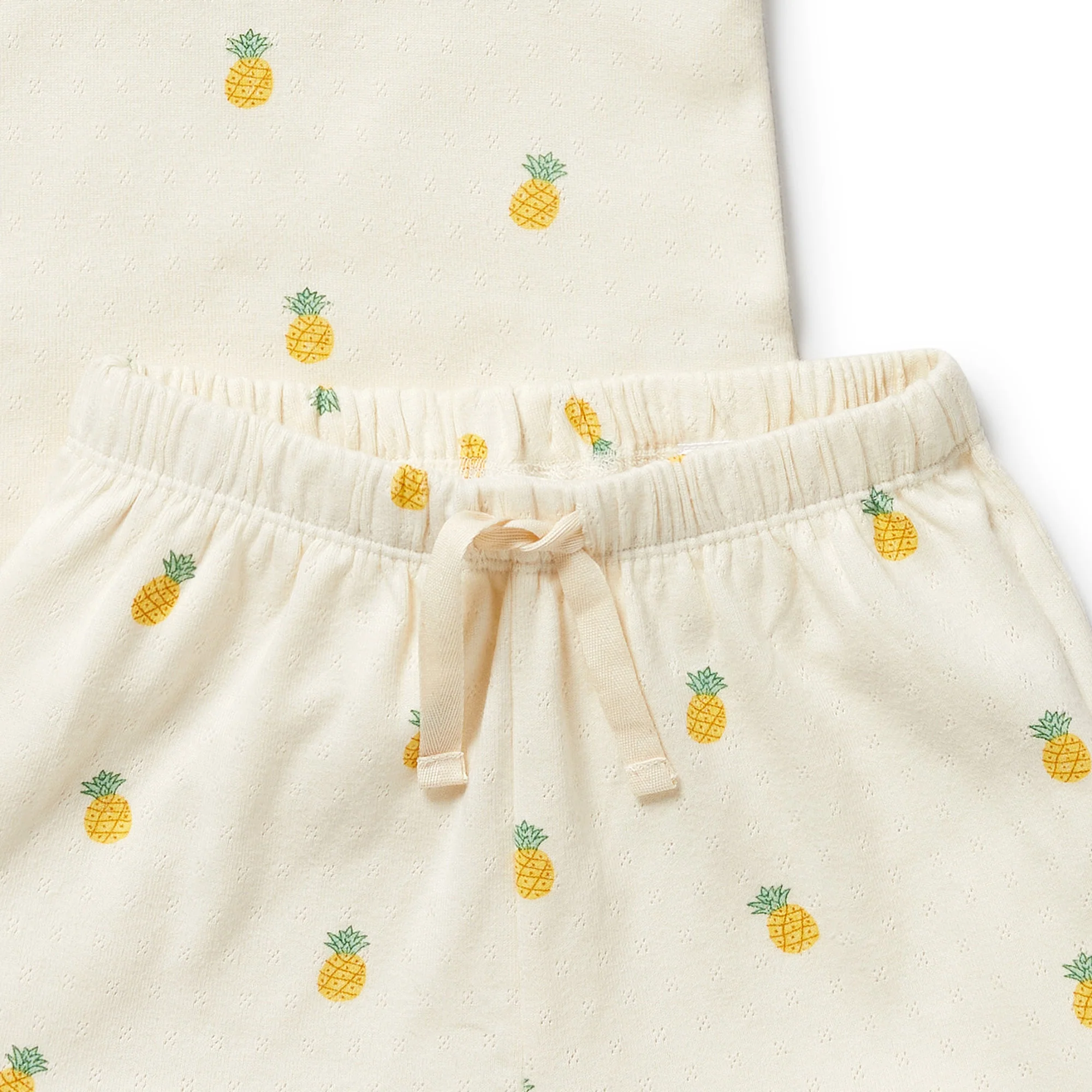 Organic Pointelle Short Sleeved Pyjamas - Piney Pals - Image 2