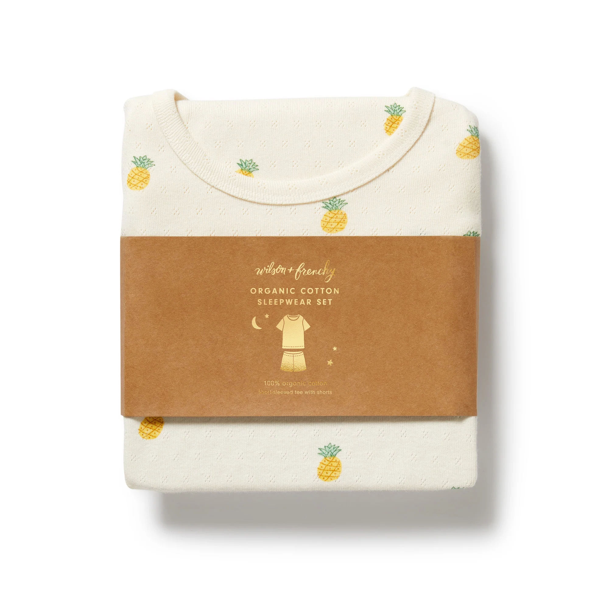Organic Pointelle Short Sleeved Pyjamas - Piney Pals - Image 3