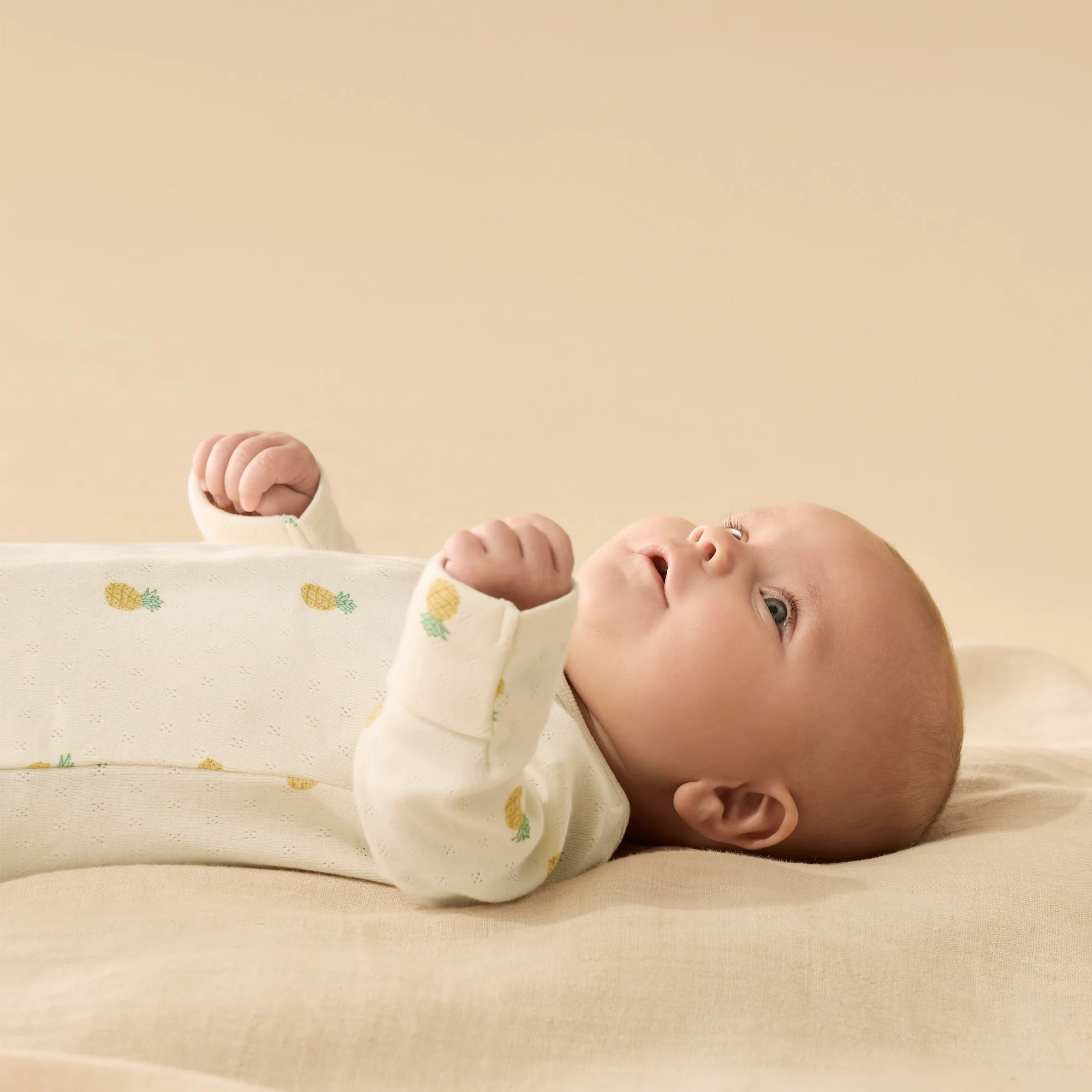 Organic Pointelle Zipsuit with Feet - Piney Pals - Image 3