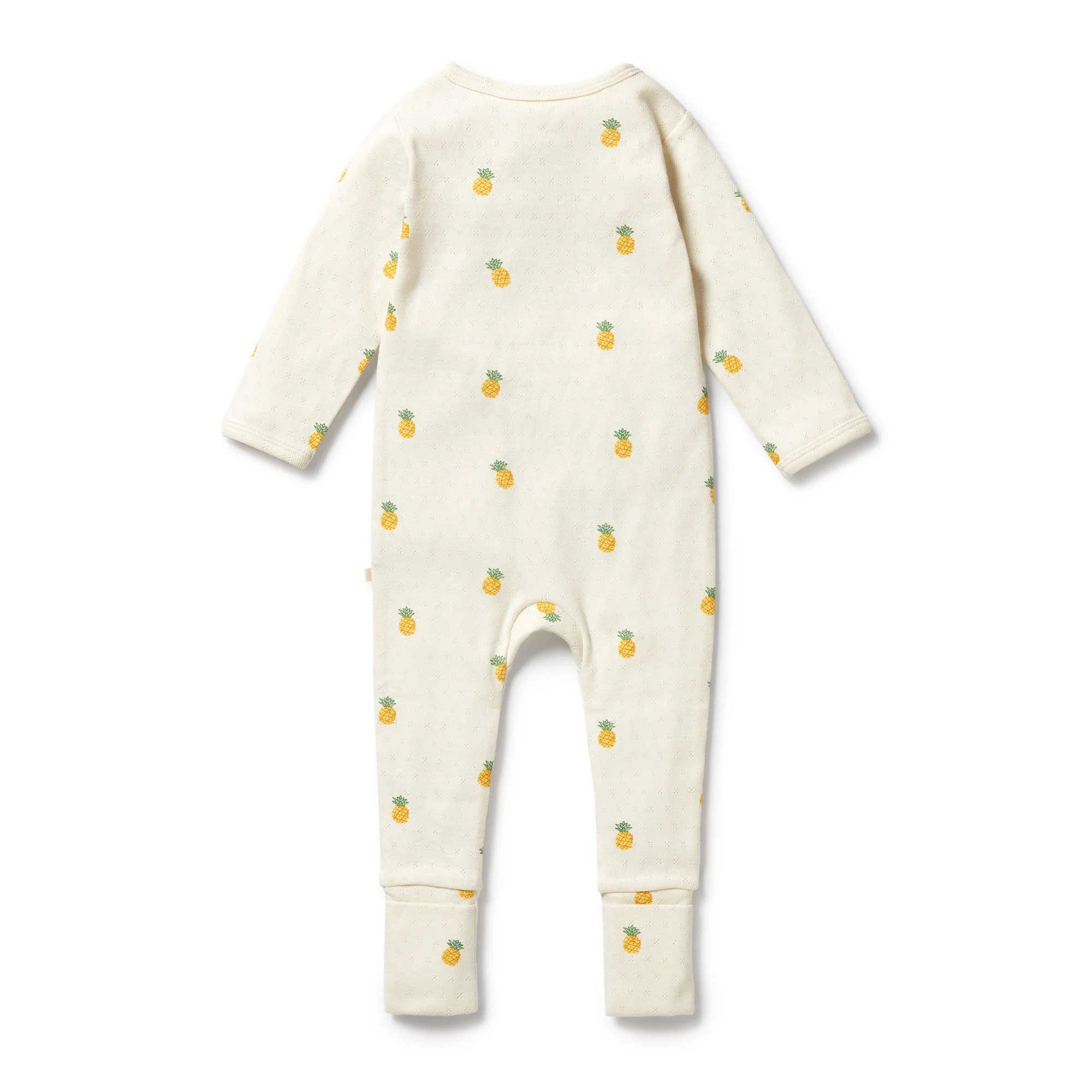 Organic Pointelle Zipsuit with Feet - Piney Pals - Image 6