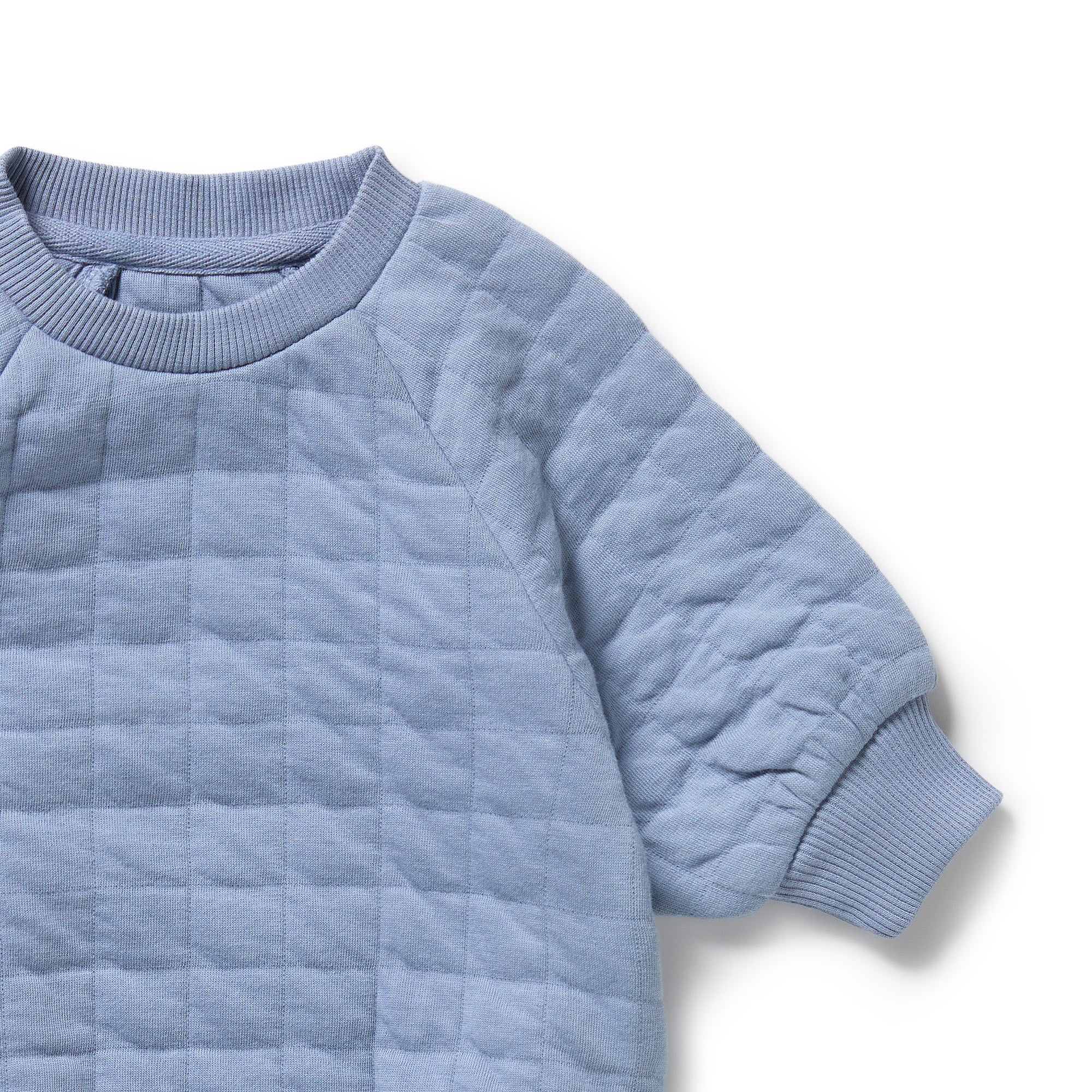 Wilson & Frenchy - Sky Blue Organic Quilted Bodysuit - Image 2