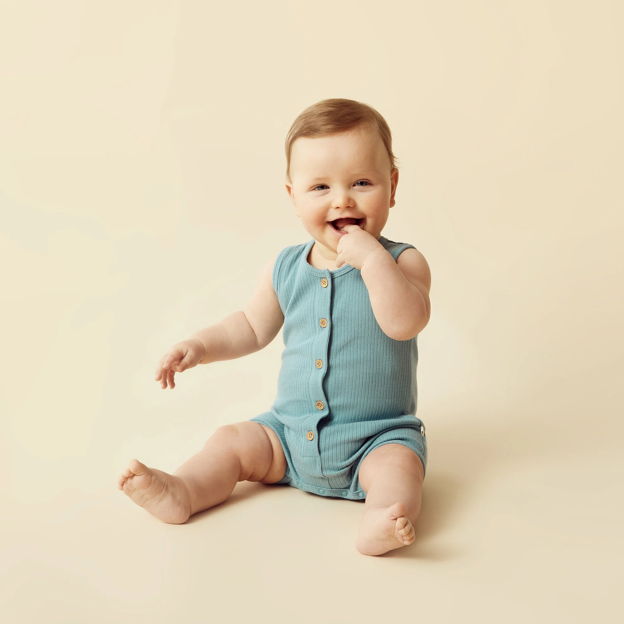 Sky Blue Organic Rib Growsuit - Image 2