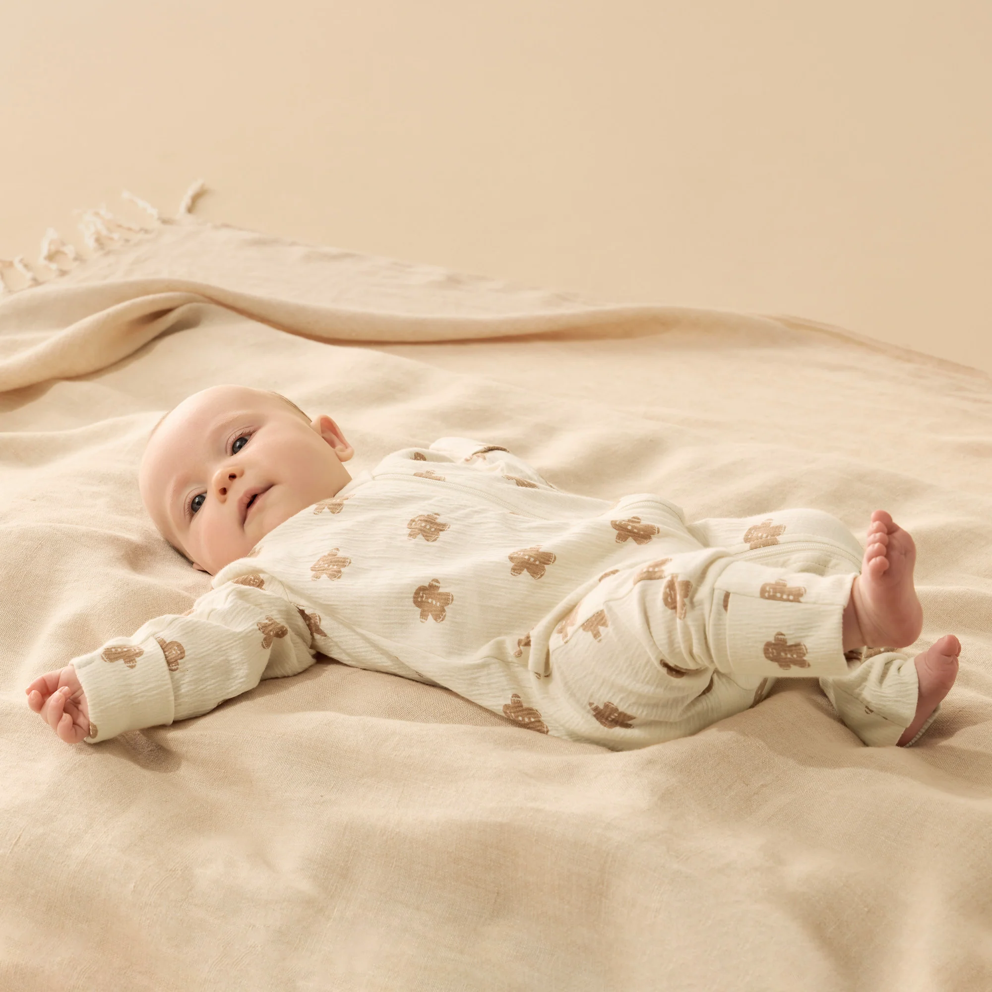 Organic Crinkle Zipsuit with Feet - Spice & Nice - Image 2