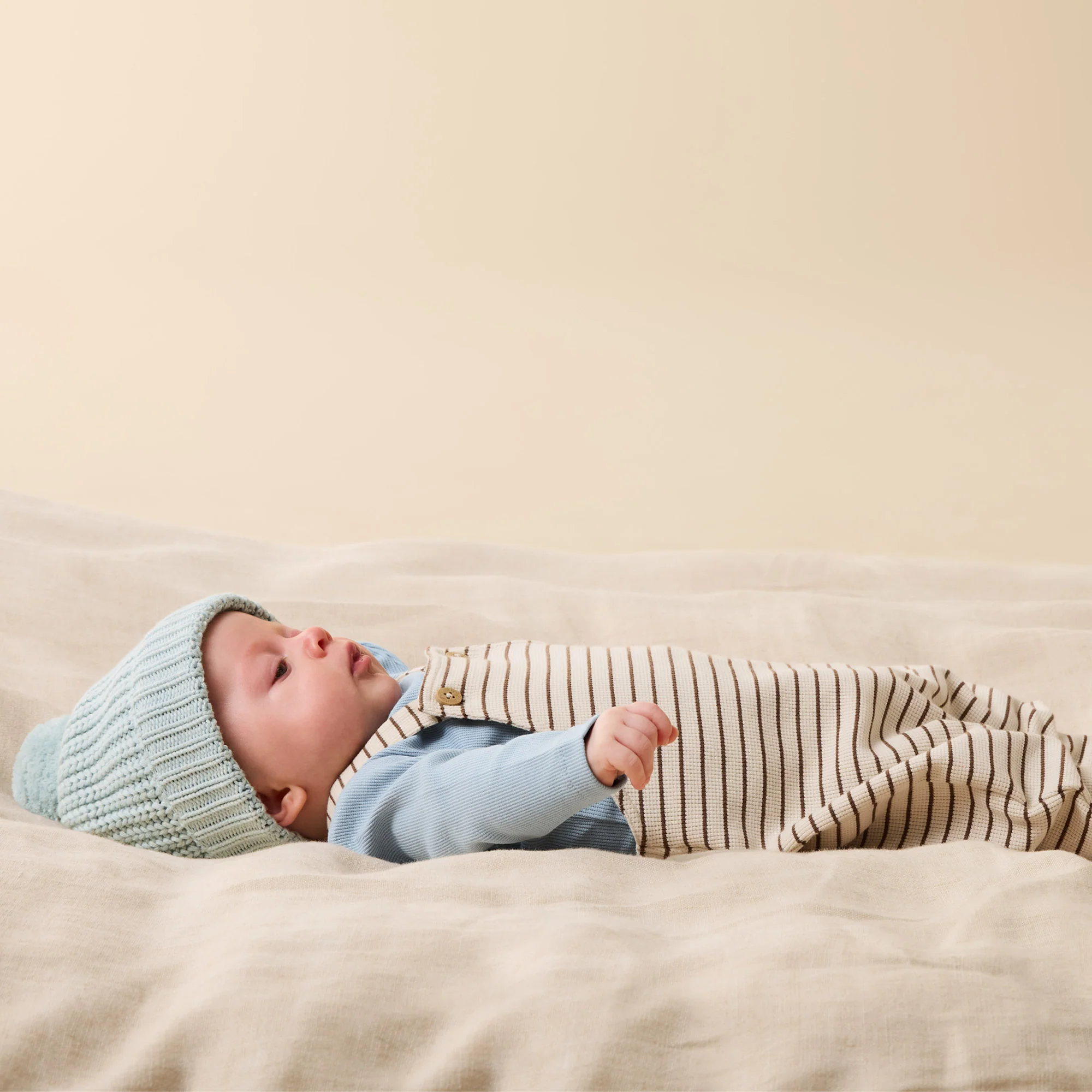 Storm Blue Organic Rib Long Sleeved Bodysuit - Image 2