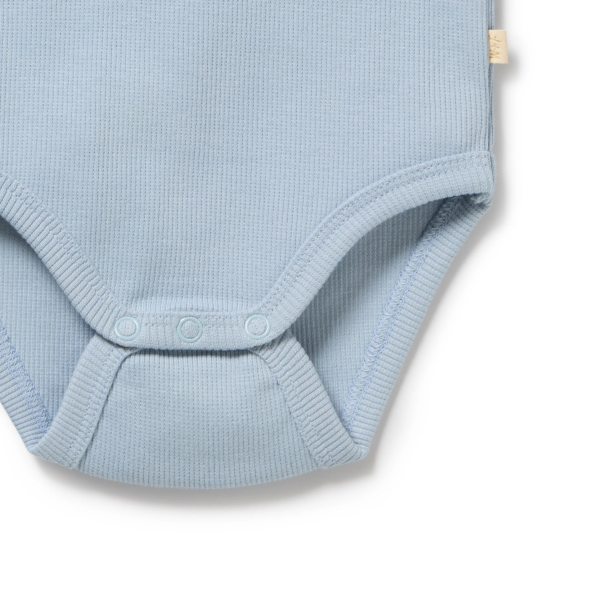 Storm Blue Organic Rib Long Sleeved Bodysuit - Image 4