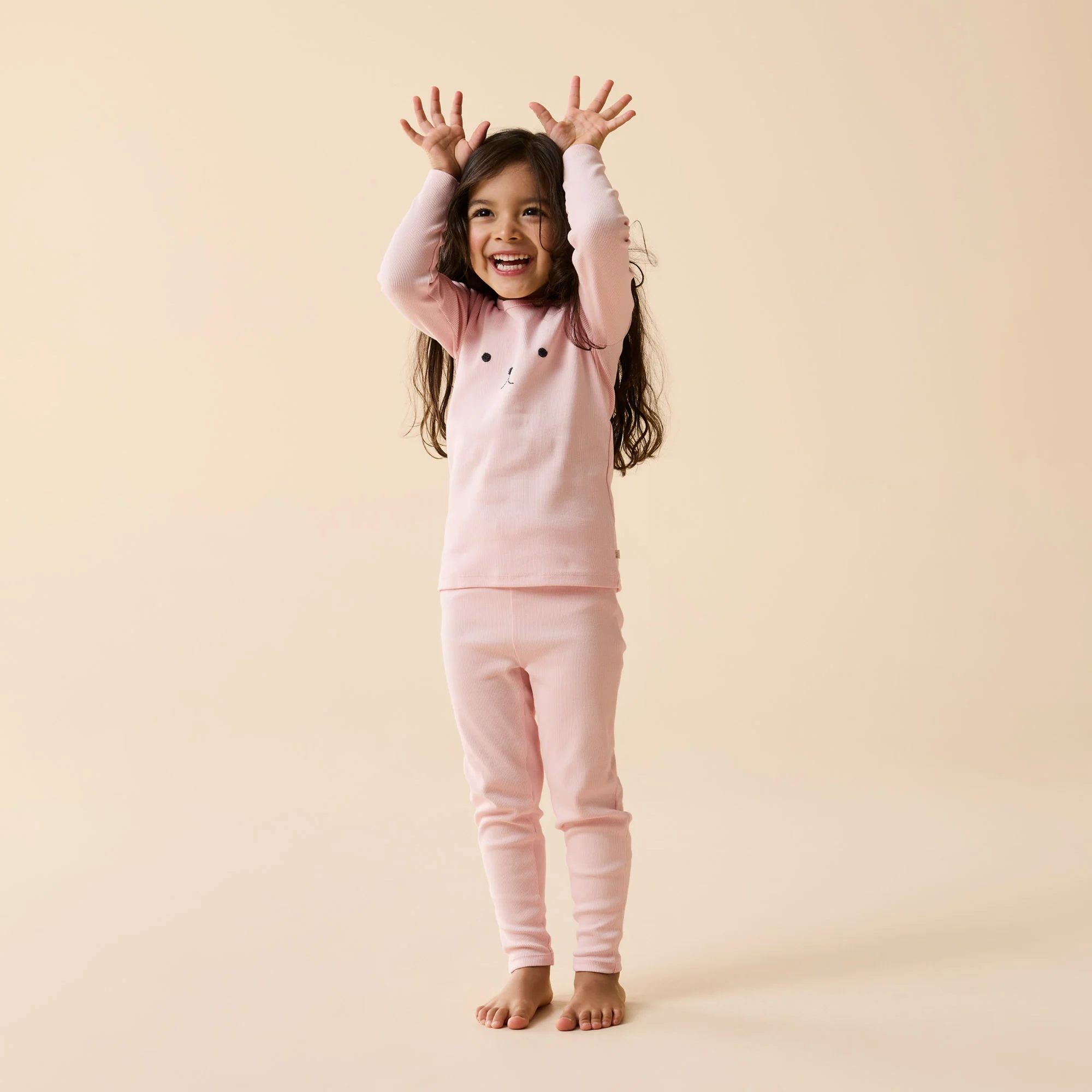 Strawberry Cream Organic Rib Long Sleeved Pyjamas - Image 2