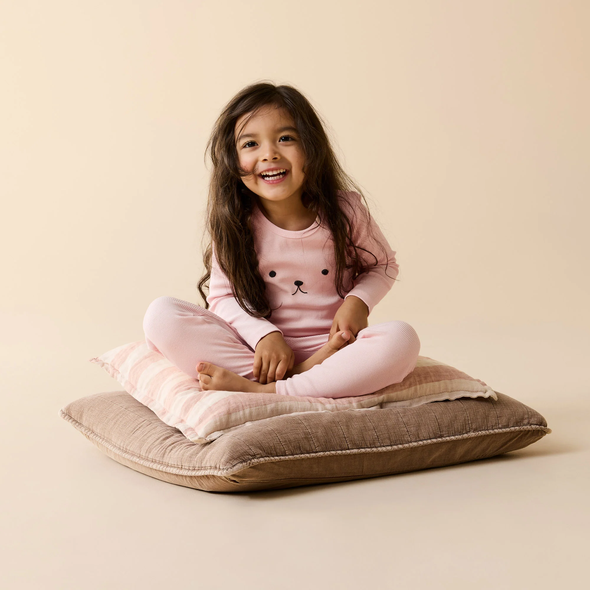 Strawberry Cream Organic Rib Long Sleeved Pyjamas - Image 3