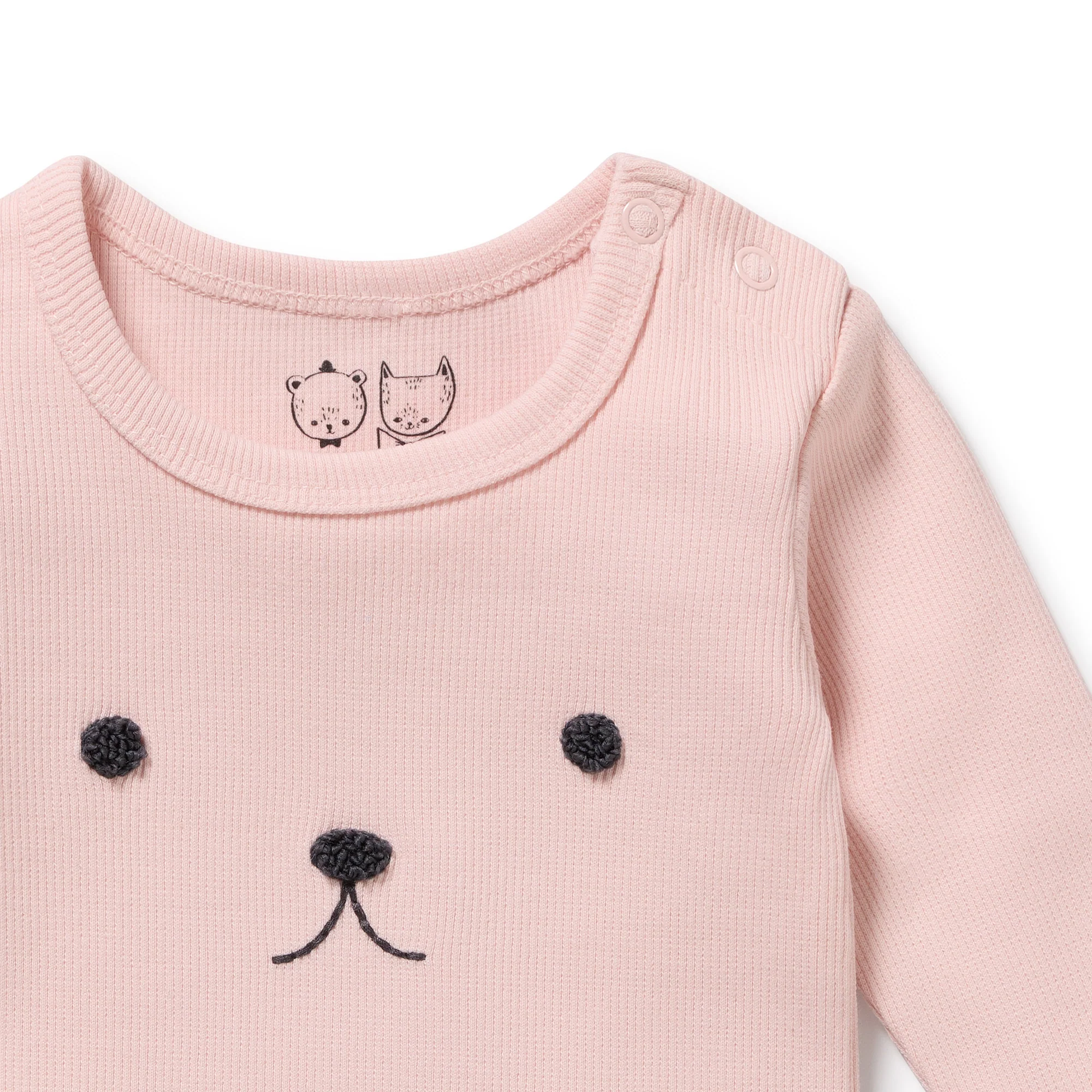 Strawberry Cream Organic Rib Long Sleeved Pyjamas - Image 4