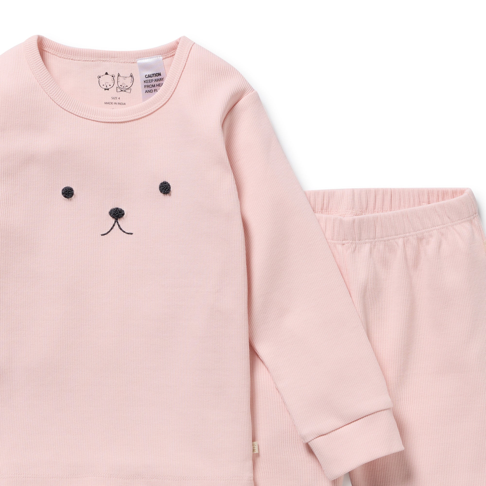 Strawberry Cream Organic Rib Long Sleeved Pyjamas - Image 6